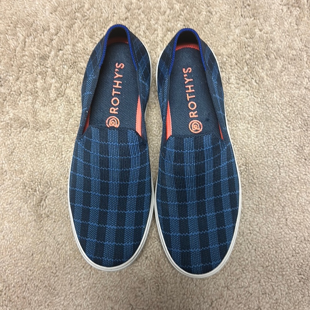 Rothys Indigo Gingham Sneakers 8
